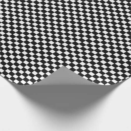Papier Cadeau Échecs à damiers à damiers motif noir et blanc (Coin)