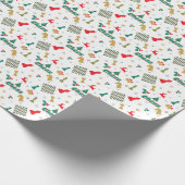 Papier Cadeau Échecs de Noël - Pièces, Arbre, Holly et Reindeder (Coin)