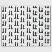 Papier Cadeau Échecs King et Queen à Noël (Plat)