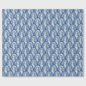Papier Cadeau Echelle aquarelle en bleu (Plat)