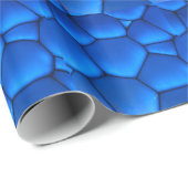 Papier Cadeau Échelle bleue de dragon de saphir (Coin rond)