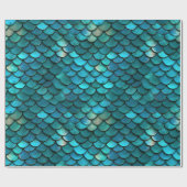 Papier Cadeau Échelle de poisson de sirène (Plat)