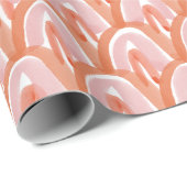 Papier Cadeau Échelles aquarelles en rouge (Coin rond)