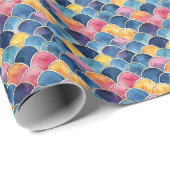 Papier Cadeau Échelles arc-en-ciel aquarelles (Coin rond)