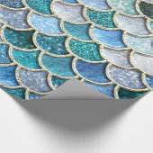 Papier Cadeau Échelles argentées de sirène de parties (Coin)