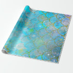 Papier Cadeau Échelles assez iridescentes de sirène de<br><div class="desc">papier d'emballage fait sur commande</div>