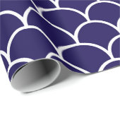 Papier Cadeau Échelles bleu-foncé de dragon (Coin rond)