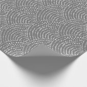 Papier Cadeau Échelles de points d'encre - Blanc transparent (Coin)