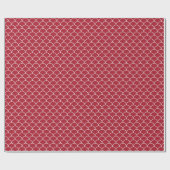 Papier Cadeau Échelles de poisson rouge de Noël motif (Plat)