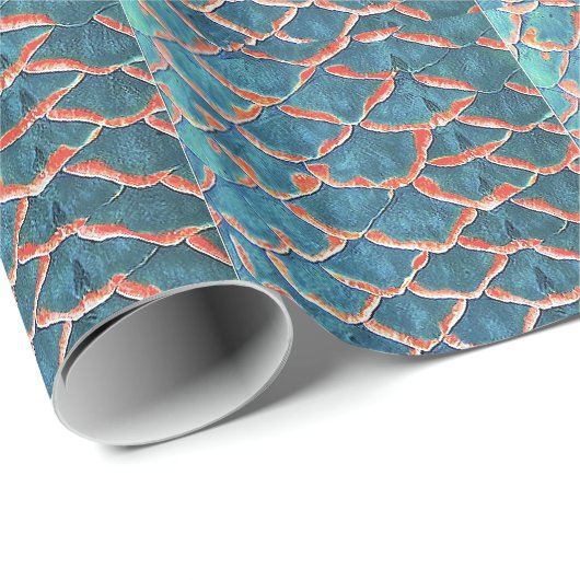 Papier Cadeau "Échelles de poissons " (Coin rond)