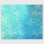 Papier Cadeau Échelles de poissons brillantes bleues de sirène (Plat)