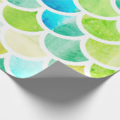 Papier Cadeau Échelles de sirène. Aquarelle écailles de poisson. (Coin)