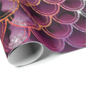 Papier Cadeau Échelles de sirènes de Parties scintillant Ombre (Coin rond)