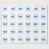 Papier Cadeau Éclaboussure de peinture de crabe bleu d'aquarelle (Plat)