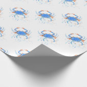 Papier Cadeau Éclaboussure de peinture de crabe bleu d'aquarelle (Coin)