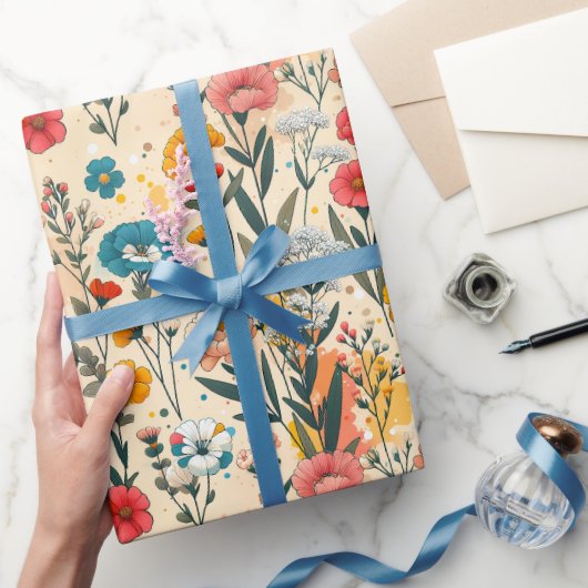 Papier Cadeau Éclaboussure de prairie sauvage (Cadeaux)