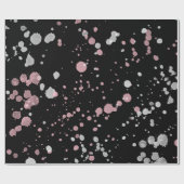 Papier Cadeau Éclaboussure rose et blanche de peinture (Plat)