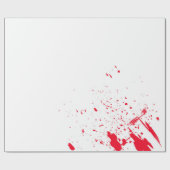 Papier Cadeau Éclaboussure rouge de sang (Plat)