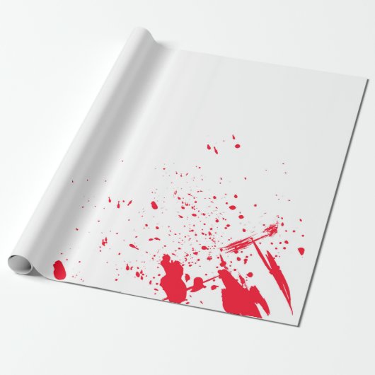 Papier Cadeau Éclaboussure rouge de sang (Déroulé)