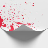 Papier Cadeau Éclaboussure rouge de sang (Coin)