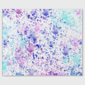 Papier Cadeau Éclaboussures pourpres et turquoises à la mode (Plat)
