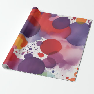 Papier Cadeau éclaboussures vives et audacieuses de couleur moti