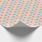 Papier Cadeau Éclair de tonnerre personnalisé et coeur (Coin)