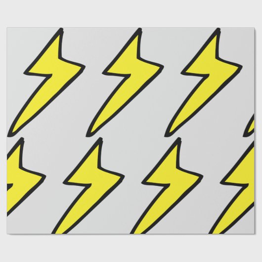 Papier Cadeau Éclair jaune (Plat)