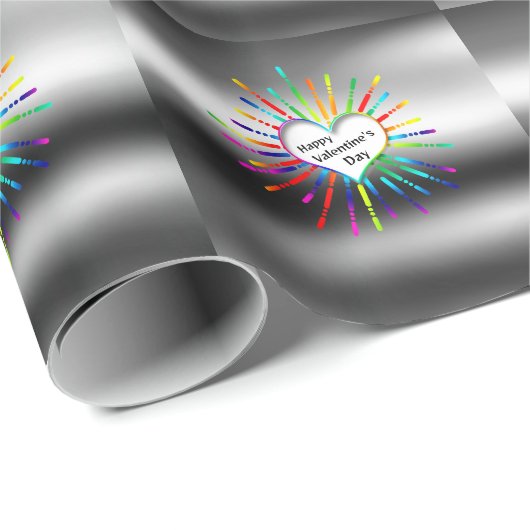 Papier Cadeau Éclairage coeur (Coin rond)