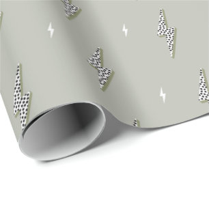 Papier Cadeau Éclairage vert kaki simple électrique foudre