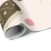 Papier Cadeau Eclairs Donuts Cake Pops Saint-Valentin    (Coin rond)