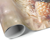 Papier Cadeau Éclat d'ananas tropicaux (Coin rond)