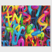 Papier Cadeau Éclat de graffiti dynamique (Plat)