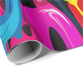 Papier Cadeau Éclat de graffiti dynamique (Coin rond)