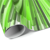 Papier Cadeau Éclat de motif de Lignes Vertes (Coin rond)