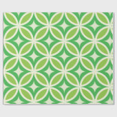 Papier Cadeau Éclats de milieu de siècle moderne cercles verts  (Plat)