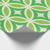 Papier Cadeau Éclats de milieu de siècle moderne cercles verts  (Coin)