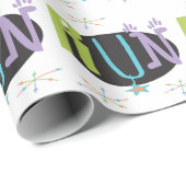 Papier Cadeau Eclectique RUN Runner thème Wrapping Papier (Coin rond)