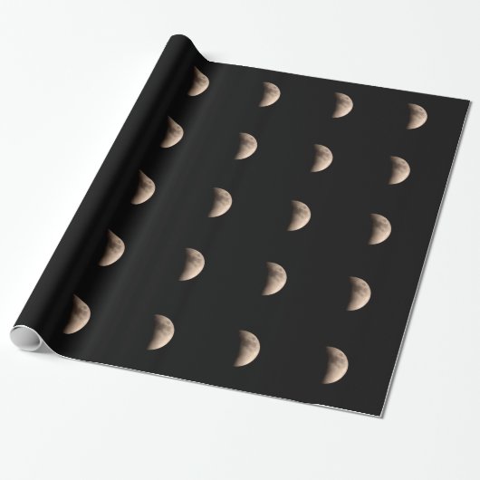 Papier Cadeau Éclipse lunaire avec cratères (Déroulé)