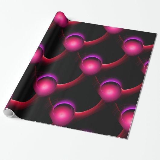 Papier Cadeau ECLIPSE Vibrant Fuchsia, Rose, Rouge, Noir (Déroulé)