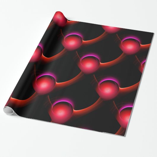 Papier Cadeau ECLIPSE Vibrant noir rouge rose (Déroulé)