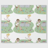 Papier Cadeau Eco-Friendly Kids Cleaning Camping Recyclage (Plat)