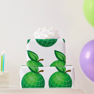 Papier Cadeau Eco Globe Fruit Green Earth Leaf Sphere
