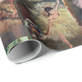 PAPIER CADEAU ÉCOLE DE DANSE / BALLERINA DANSEURS DE BALLET EN R (Coin rond)