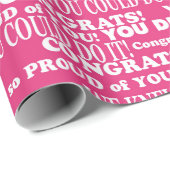 Papier Cadeau École de Félicitations pour le Pink Graduation (Coin rond)