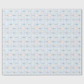 Papier Cadeau École de poisson sous la mer Anniversaire blanc (Plat)