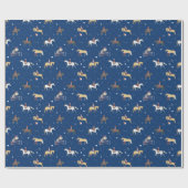Papier Cadeau École d'équitation en hiver (Plat)