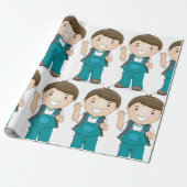 Papier Cadeau Écolier souriant avec cartable (Déroulé)
