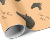 Papier Cadeau Écorce portrait de cheval marron (Coin rond)