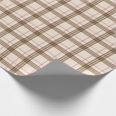Papier Cadeau écossais beige brun rouge plaid motif (Coin)
